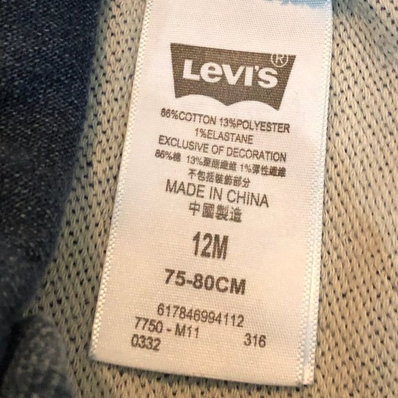 LEVI'S infant classic denim bib overalls - Size 12 mo - Blue - Picture 6 of 8